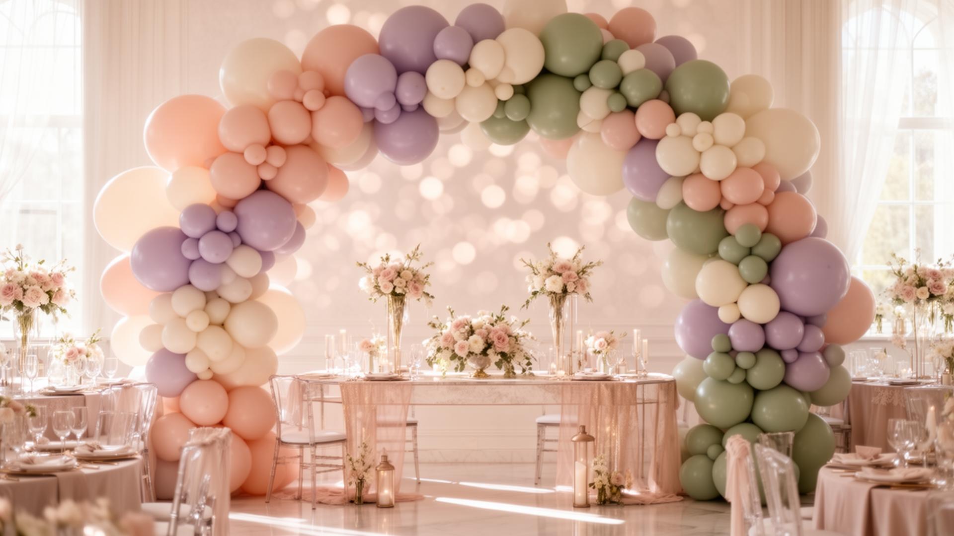 Backyard celebration styled with white tent, tables and balloon decor in Bergen County, NJ